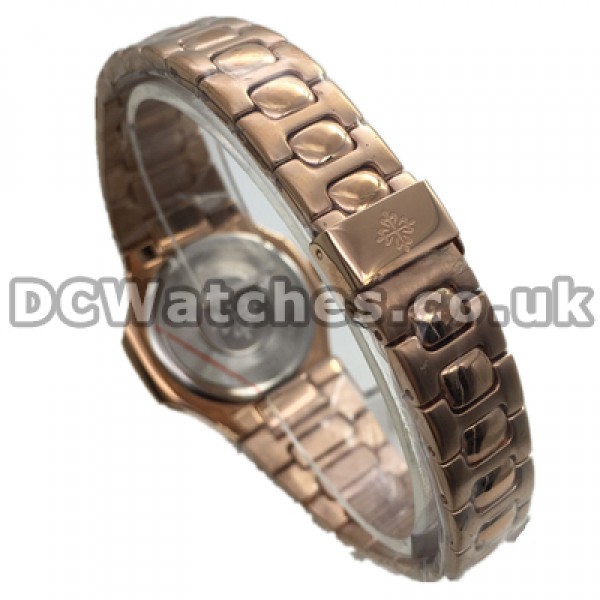 Popular 41MM White Dials Male Patek Philippe Nautilus Fake Watches With Rose Gold Steel Cases