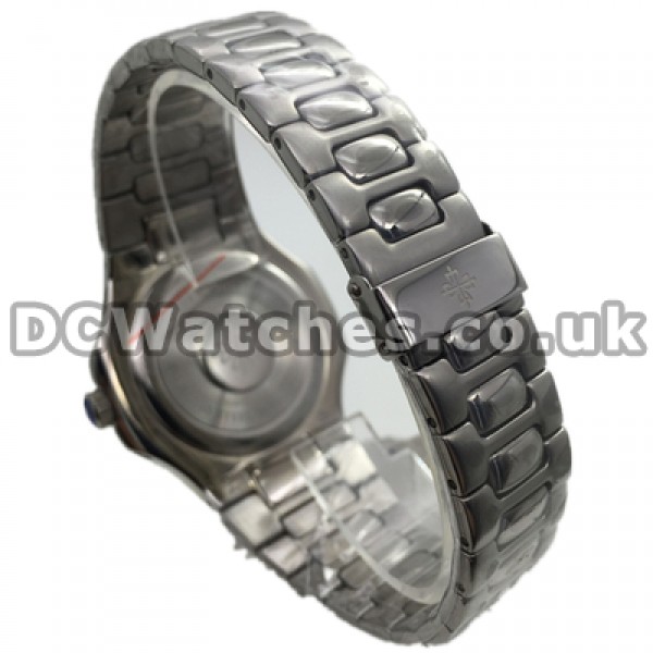 Concise Male Steel Bracelets Patek Philippe Nautilus Copy Watches With 41MM Black Dials