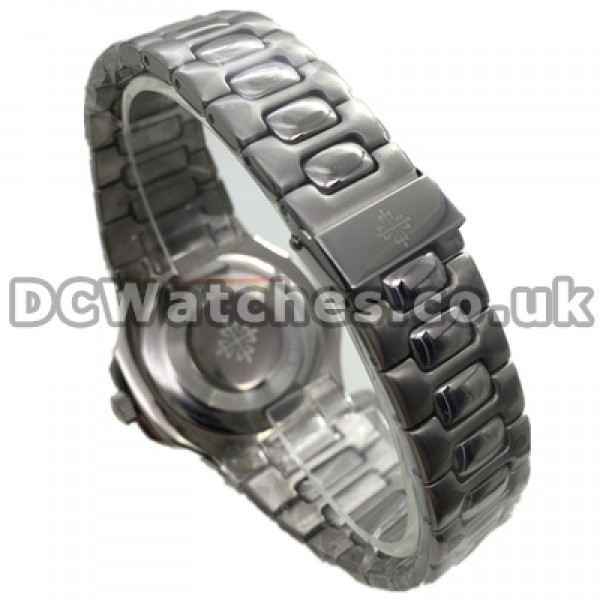 Legible White Dials Swiss Patek Philippe Nautilus Replica Watches With Steel Cases For Men