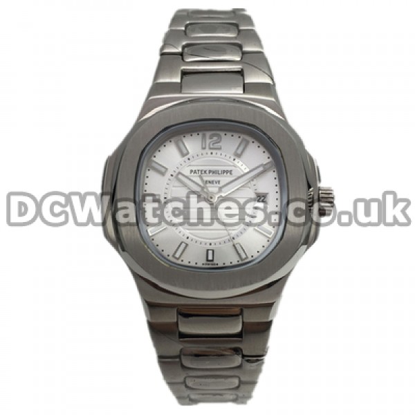 Practical Steel Cases And White Dials Patek Philippe Nautilus Replica Watches For Women Online