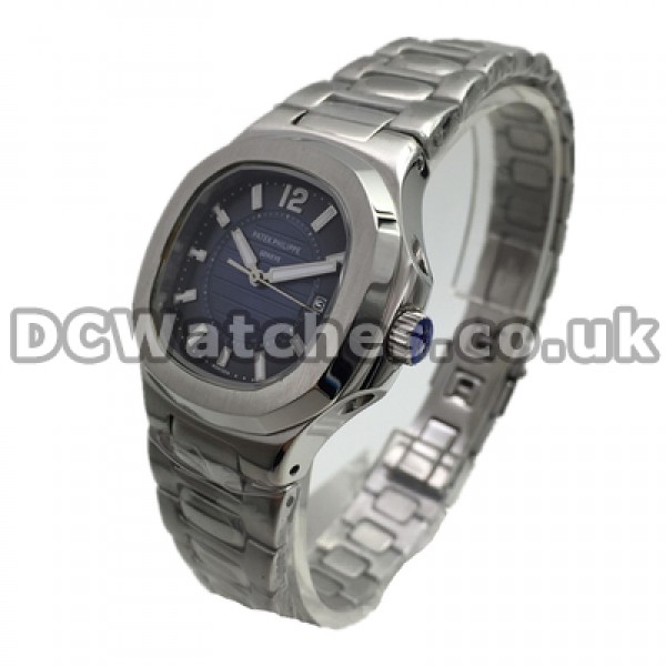 Charming Quartz Movements 34MM Patek Philippe Nautilus Copy Watches With Steel Cases For Women