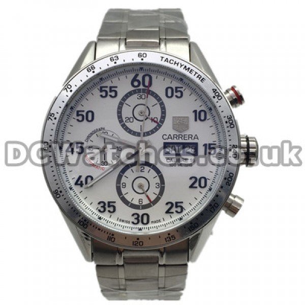 Useful White Dials And 43MM Steel Cases Tag Heuer Carrera Replica Watches For Men