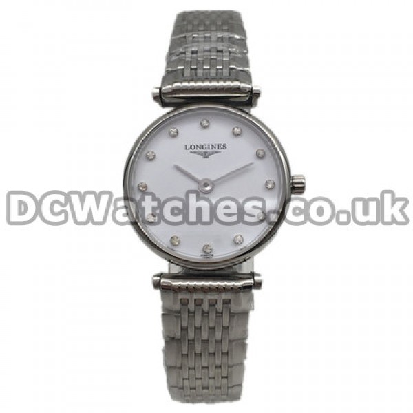 Elegant Female Steel Cases And White Dials Swiss Longines Elegant Series Fake Watches Online
