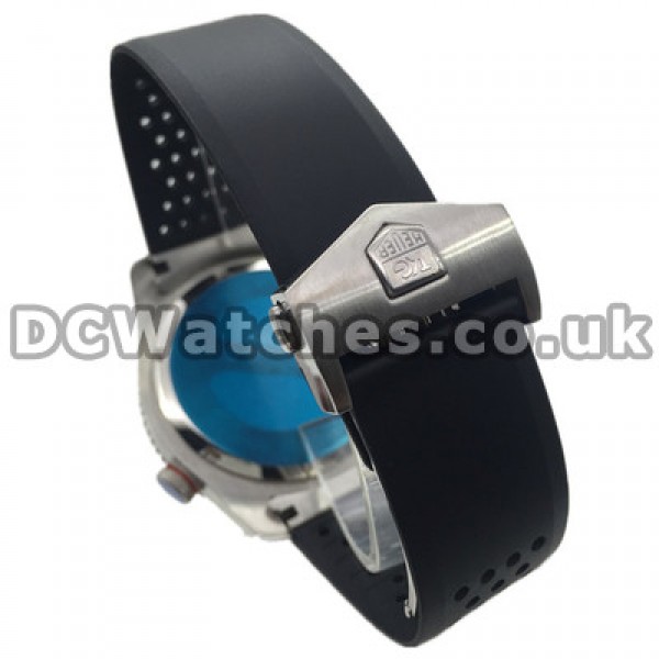 Special Quartz Male Tag Heuer Grand Carrera Fake Watches With Black Dials And Steel Cases