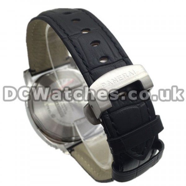 Functional Steel Cases Panerai Luminor Marina Fake Watches With White Dials And Black Arabic Numerals