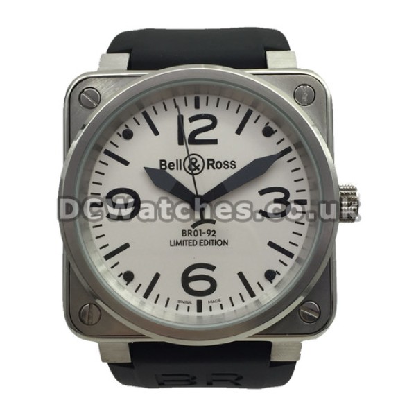 46MM Steel Cases Bell And Ross BR01-92 Replica Watches With White Dials And Black Hands