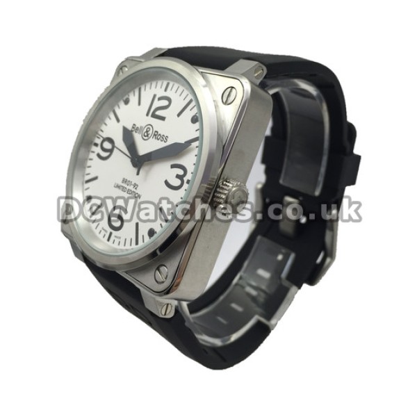46MM Steel Cases Bell And Ross BR01-92 Replica Watches With White Dials And Black Hands