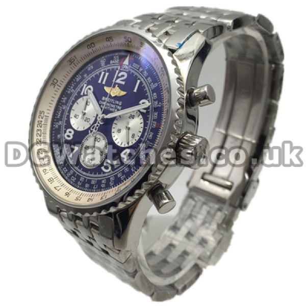 Attractive Blue Dials 42MM Breitling Navitimer Copy Watches With Steel Bracelets
