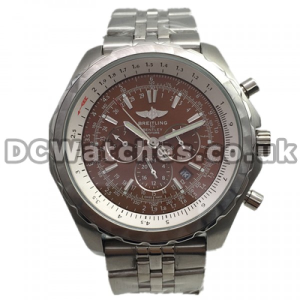 Powerful 48MM Steel Cases And Bracelets Breitling Bentley Fake Watches Sale For Men