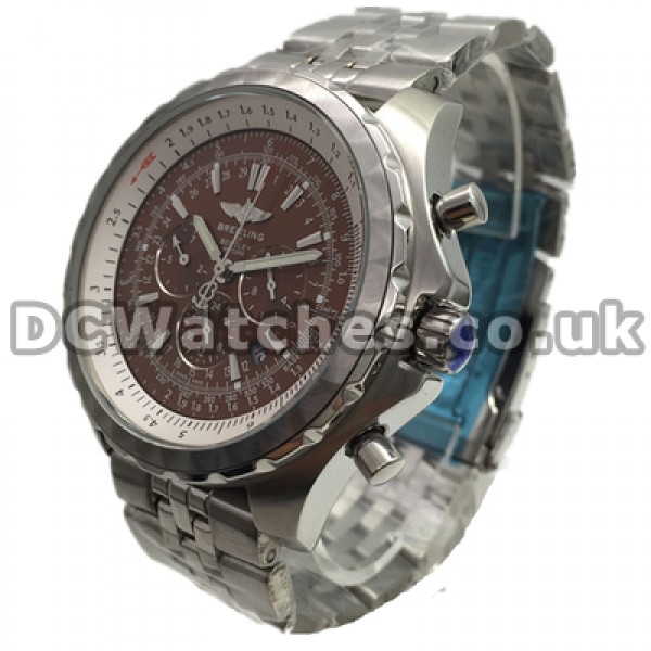 Powerful 48MM Steel Cases And Bracelets Breitling Bentley Fake Watches Sale For Men