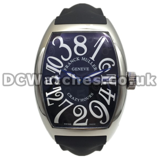 Unique Black Straps Male Franck Muller Casablanca Copy Watches With Black Dials And White Arabic Numerals