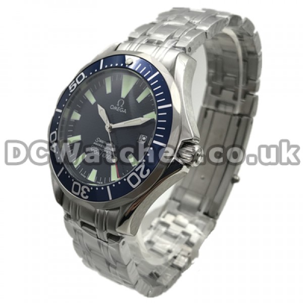 Attractive Blue Bezels And Dials Omega Seamaster 300M Copy Watches Sale For Men