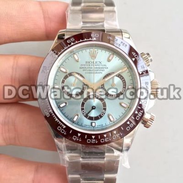 Fresh Blue Dials Rolex Daytona 7750 Fake Watches With Steel Bracelets For Men