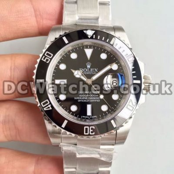 Sturdy Black Ceramic Bezels Male Rolex Submariner Replica Watches With Steel Bracelets
