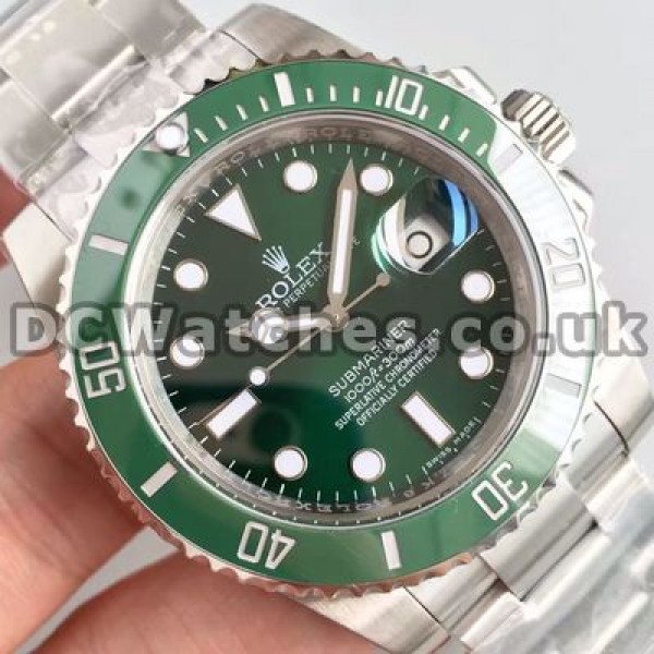 Attractive Green Dials Rolex Submariner Fake Watches With Steel Cases Sale