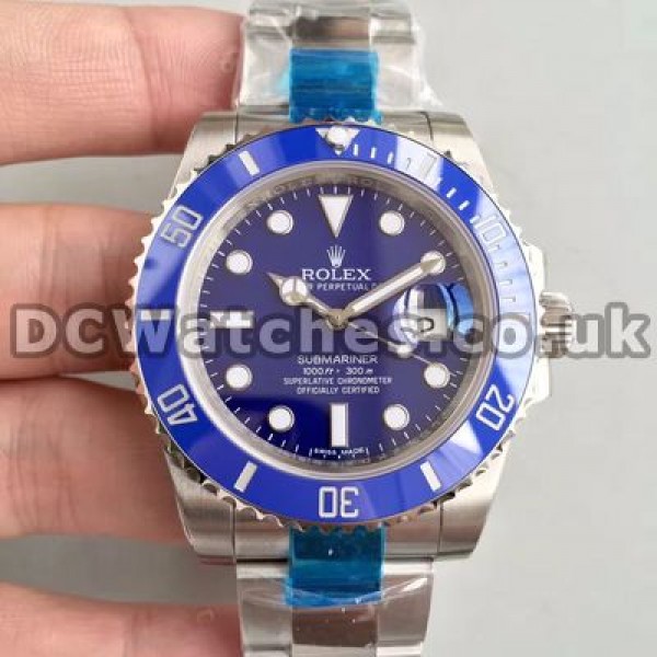 Fashionable Blue Ceramic Bezels And Steel Bracelets Rolex Submariner Copy Watches For Men