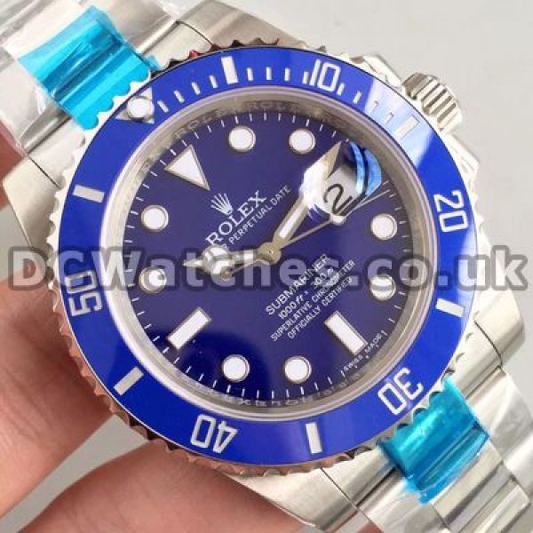 Fashionable Blue Ceramic Bezels And Steel Bracelets Rolex Submariner Copy Watches For Men