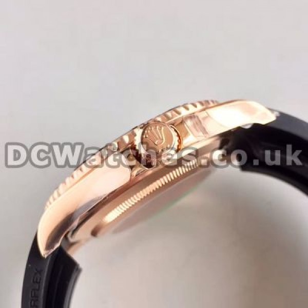 Elegant Black Dials Rolex Yacht-Master Replica Watches With Rose Gold & Steel Cases