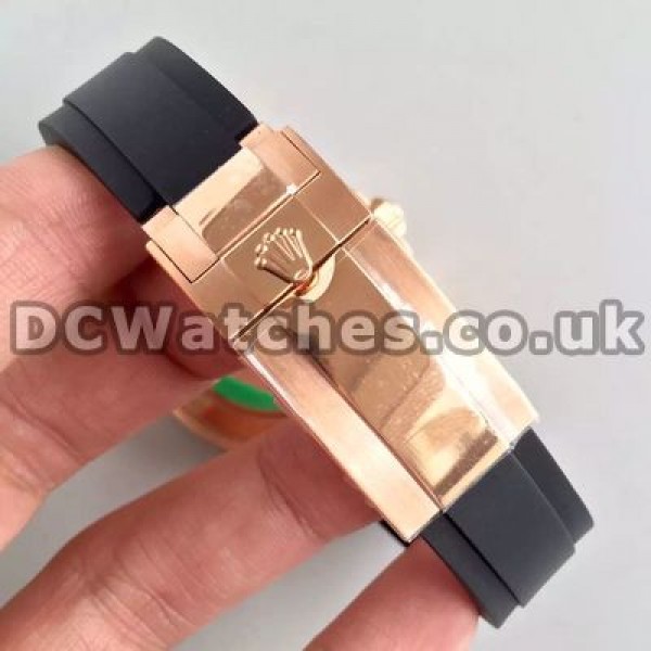 Elegant Black Dials Rolex Yacht-Master Replica Watches With Rose Gold & Steel Cases