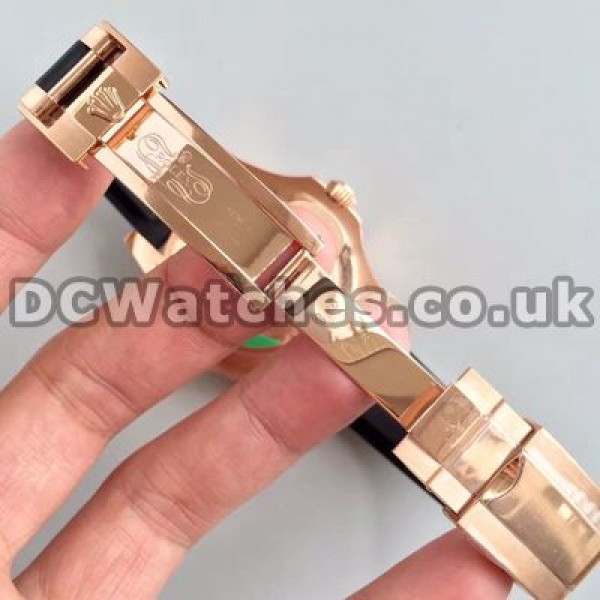 Elegant Black Dials Rolex Yacht-Master Replica Watches With Rose Gold & Steel Cases