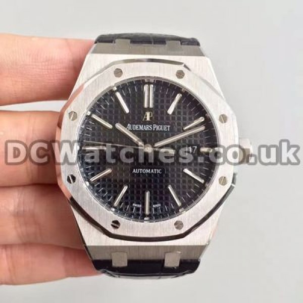 Durable Steel Cases Audemars Piguet Royal Oak Fake Watches With Black Dials For Sale