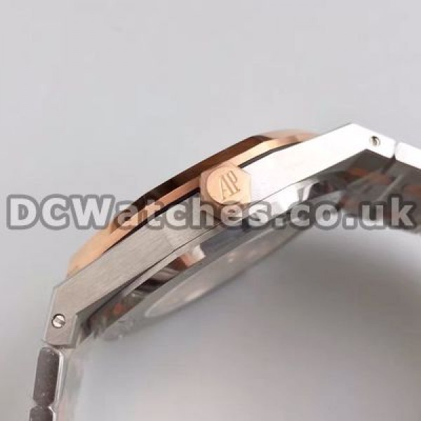 Classic Black Dials Audemars Piguet Royal Oak Fake Watches With Rose Gold Bezels Sale