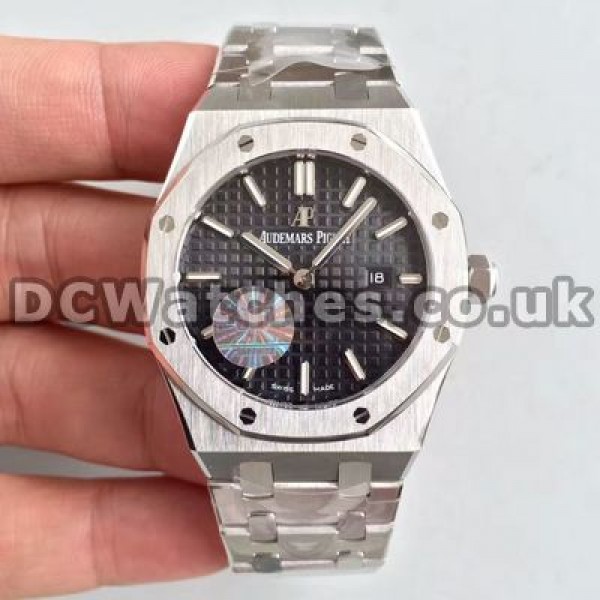 Popular Black Dials Swiss Audemars Piguet Royal Oak Fake Watches With ETA Quartz Movements