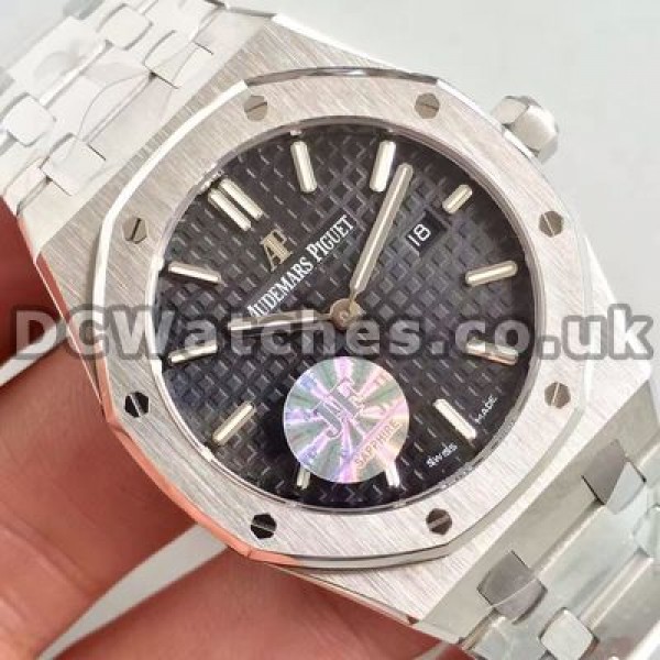 Popular Black Dials Swiss Audemars Piguet Royal Oak Fake Watches With ETA Quartz Movements