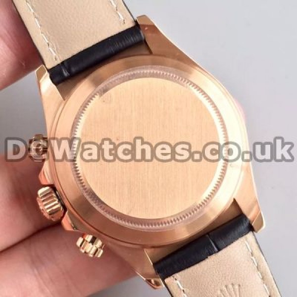 Exquisite Rose Gold Cases Male Coffee Dials Rolex Daytona 7750 Copy Watches Sale