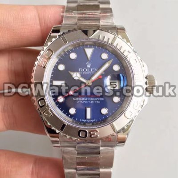 Novel Blue Dials Male Rolex Yacht-Master Fake Watches With Swiss ETA Automatic Movements