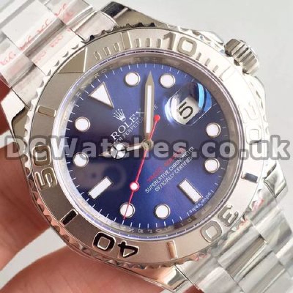 Novel Blue Dials Male Rolex Yacht-Master Fake Watches With Swiss ETA Automatic Movements