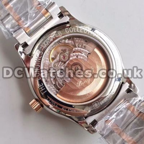 Modern Rose Gold & Steel Cases Longines Master Collection Replica Watches With Blue Hands For Men