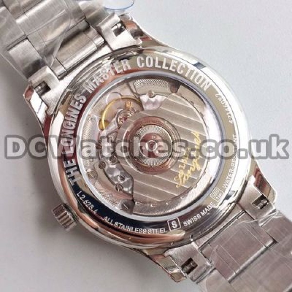 40MM Strong Male Steel Bracelets Longines Master Collection Fake Watches With White Dials Online