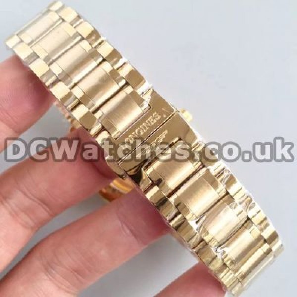 Functional White Dials And Gold Cases Longines Master Collection Copy Watches For Men