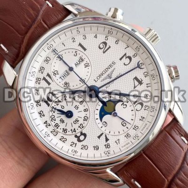 Graceful Male 40MM Steel Cases Longines Master Collection Fake Watches Sale Online