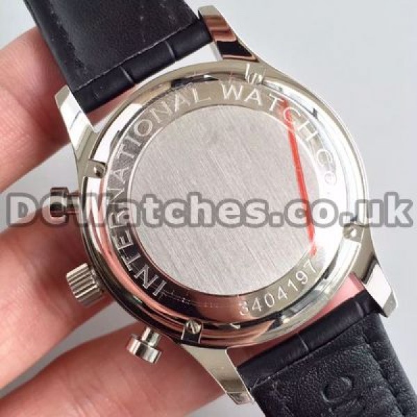 Durable 40MM Swiss Automatic Movements IWC Portuguese Chronograph 7750 Copy Watches With Black Dials