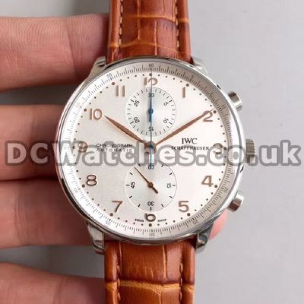Excellent Waterproof 40MM Steel Cases And Brown Straps IWC Portuguese Chronograph 7750 Fake Watches