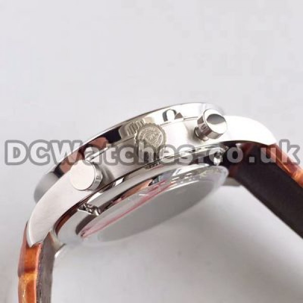 Excellent Waterproof 40MM Steel Cases And Brown Straps IWC Portuguese Chronograph 7750 Fake Watches
