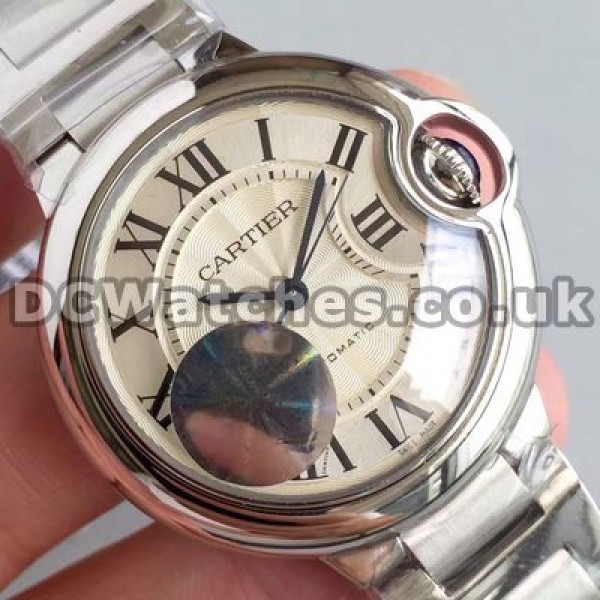 Durable Steel Bracelets Male Ballon Bleu De Cartier Replica Watches With White Dials Online