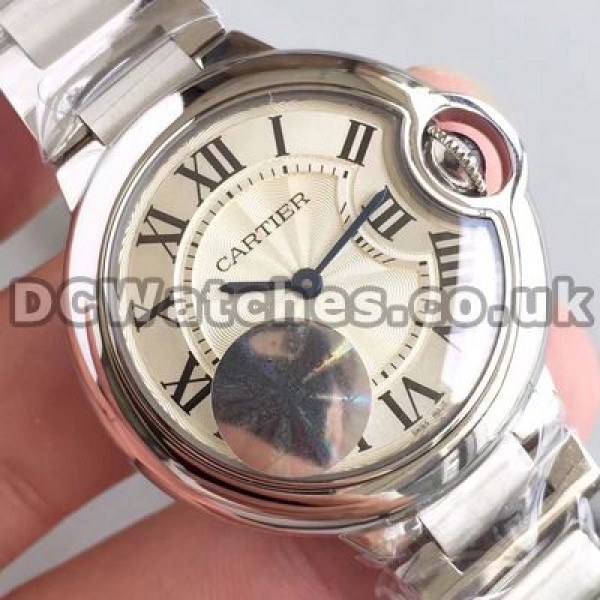 Elegant Female 26MM Ballon Bleu De Cartier Fake Watches With Steel Cases And Bracelets