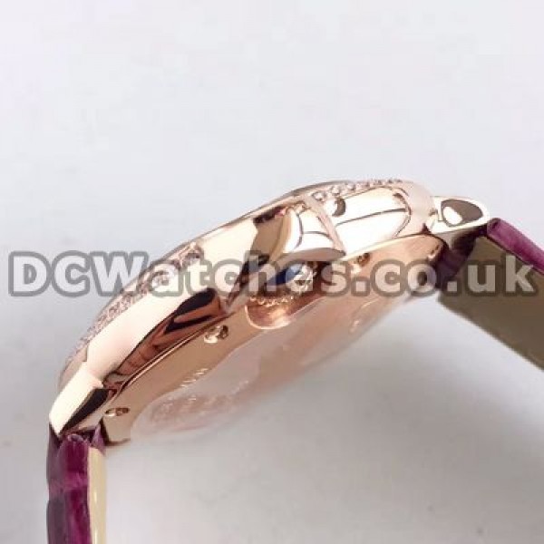 Attractive Diamond Bezels And Rose Gold Cases Ballon Bleu De Cartier Copy Watches Sale Online