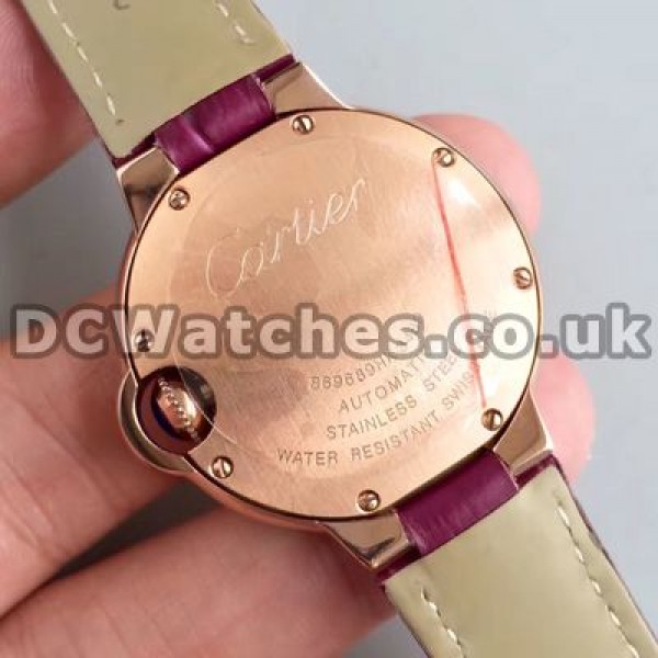 Attractive Diamond Bezels And Rose Gold Cases Ballon Bleu De Cartier Copy Watches Sale Online
