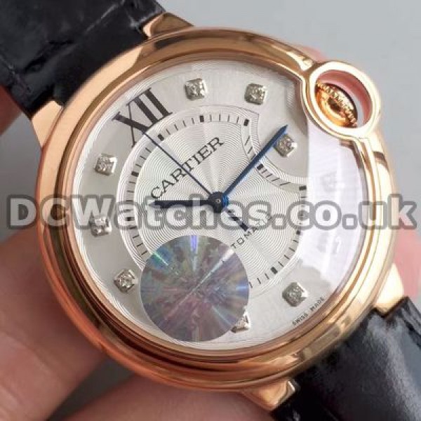 Valuable Hot-selling Diamond Indexes And Rose Gold Cases Ballon Bleu De Cartier Replica Watches