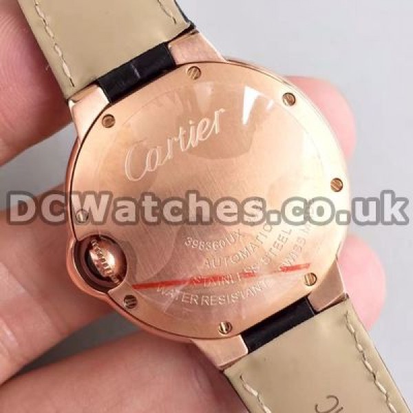 Valuable Hot-selling Diamond Indexes And Rose Gold Cases Ballon Bleu De Cartier Replica Watches