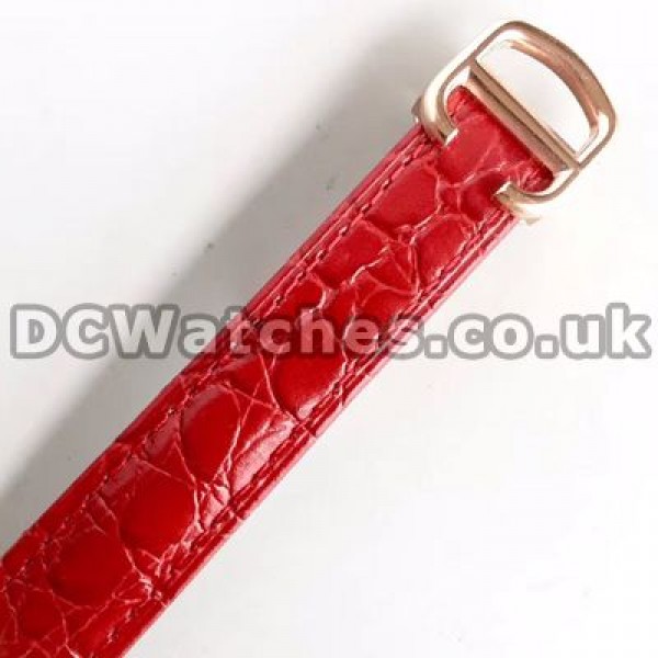 Attractive Diamond Bezels Ballon Bleu De Cartier Copy Watches With Pretty Red Straps Sale