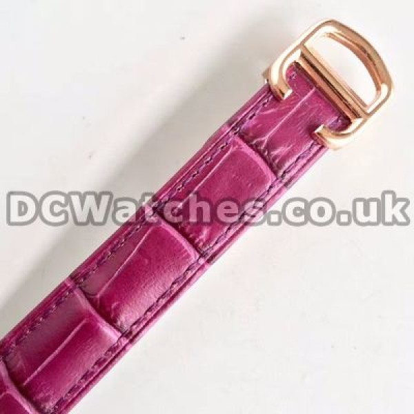 Shiny Purple Crocodile Straps And White Dials Ballon Bleu De Cartier Replica Watches For Hot Sale