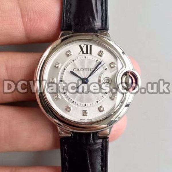 Sturdy Black Crocodile Straps And Steel Cases Ballon Bleu De Cartier Fake Watches For Sale