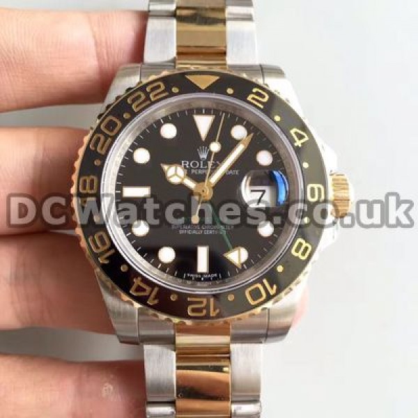 New Automatic Movements Rolex GMT Master II Replica Watches For Men With Gold & Steel Cases
