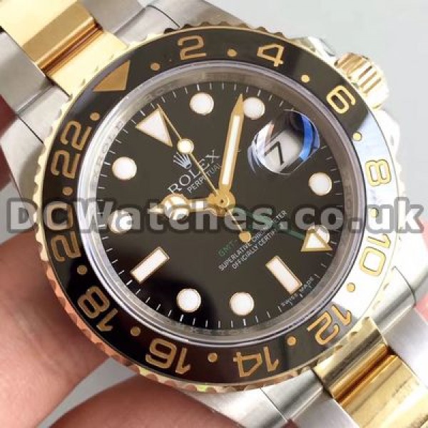 New Automatic Movements Rolex GMT Master II Replica Watches For Men With Gold & Steel Cases