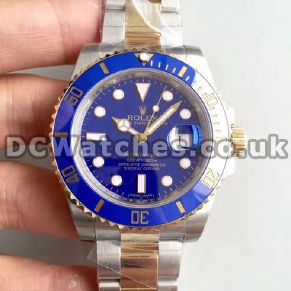 Brilliant 40MM Rolex Submariner Copy Watches With Blue Dials And Ceramic Bezels For Men